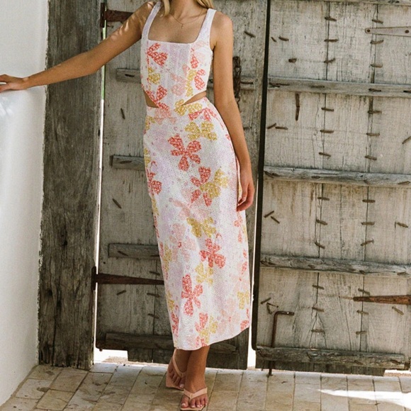 Sabo Lux Keara Midi Skirt and Corset Top  Set - Pollen size 8 - Picture 2 of 8